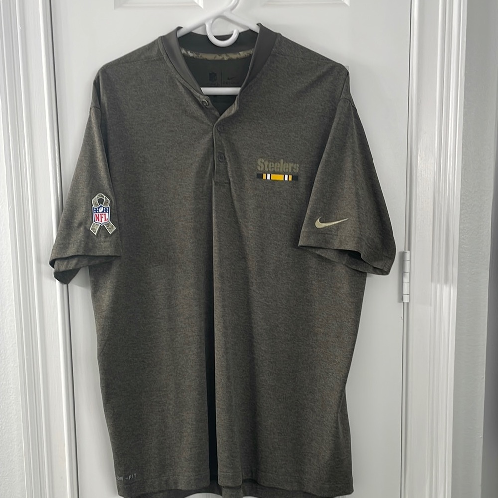 Nike Men's Grey Steelers Polo Shirt